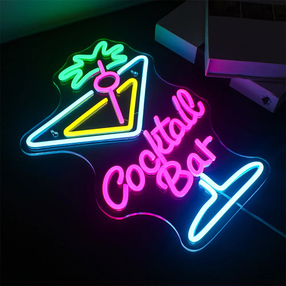 Cocktail Bar 5V Mini USB LED Neon Sign - Budget Friendly