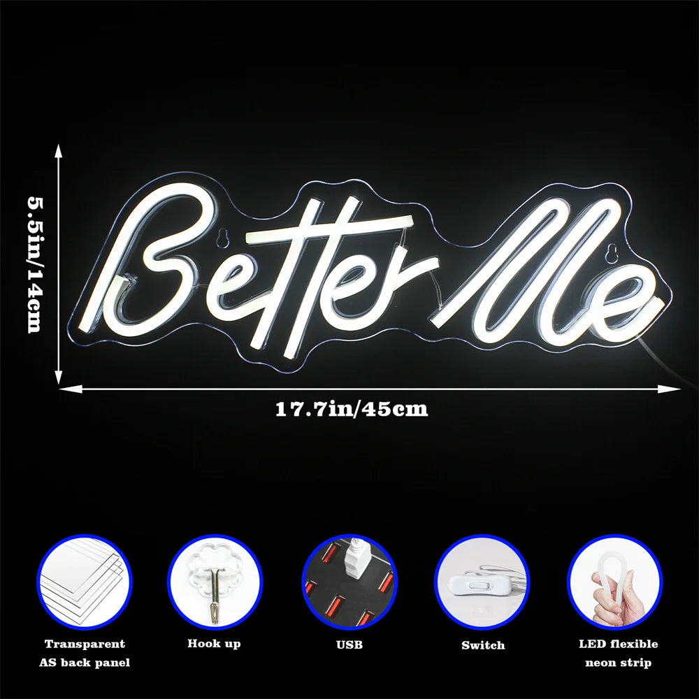 Better Me 5V Mini USB LED Neon Sign - Budget Friendly