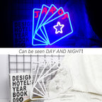 TAROT – Karten und Stern – LED-Neonschild (5 V USB)