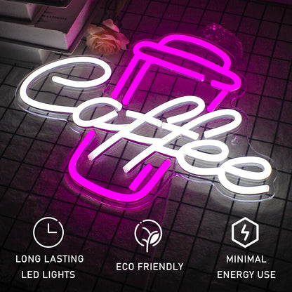 Coffee 5V Mini USB LED Neon Sign - Budget Friendly