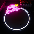 Mirror Hello Beautiful 5V USB LED Neon Sign - Budget Friendly