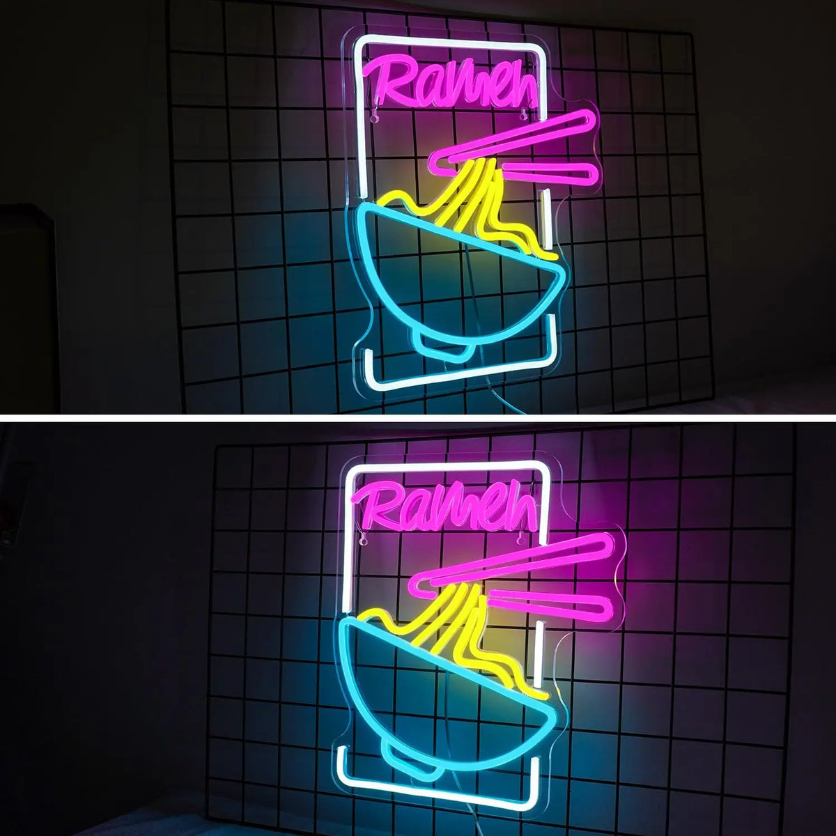 Ramen – Nudelschale und Essstäbchen – LED-Leuchtschild (5 V USB)