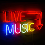 LIVE MUSIC – Pfeil – LED-Neonschild (5 V USB)