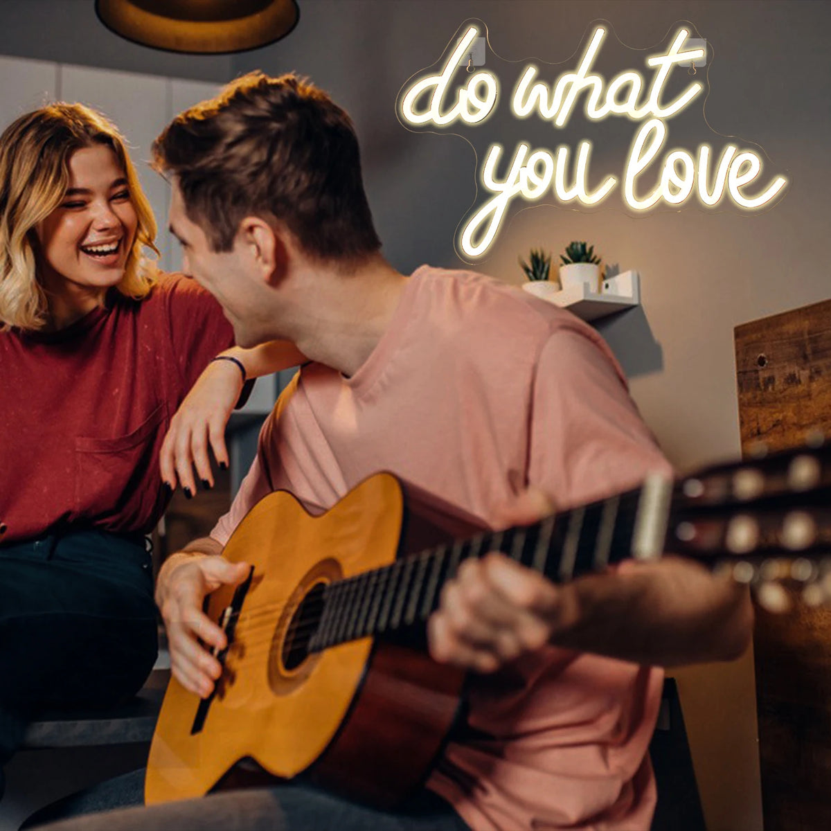 Do What You Love – Herz – LED-Neonschild (5 V USB)