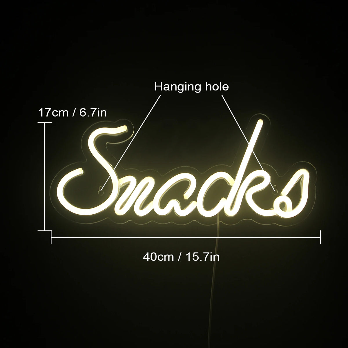 Snacks – LED-Leuchtschild (5 V USB)