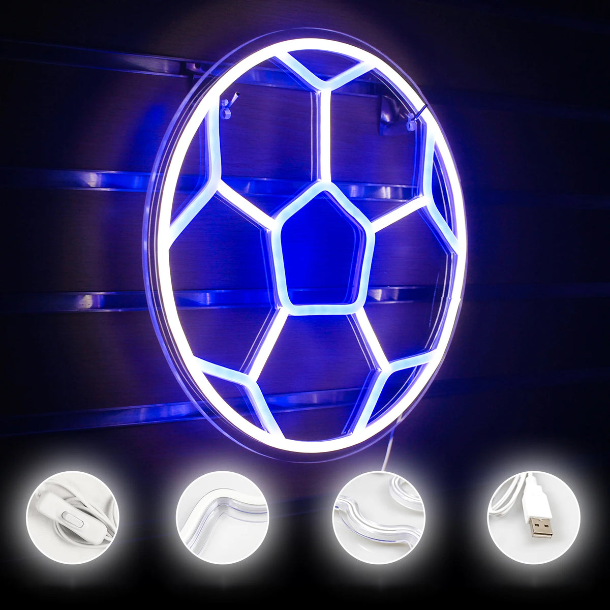 Fußball – LED-Neonschild (5 V USB)