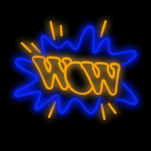 WOW – Comic-Explosion, neues Design – LED-Neonschild (5 V USB)