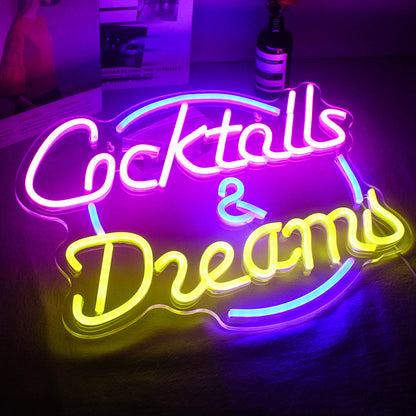 Cocktails Dreams 5V Mini USB LED Neon Sign - Budget Friendly