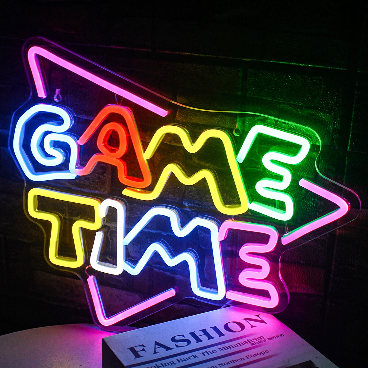 GAME TIME – Dreieck – LED-Neonschild (5 V USB)