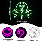 Green Alien 5V USB LED Neon Sign - Budget Friendly