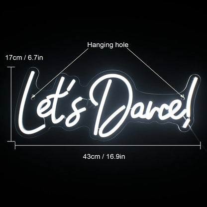 Lets Dance 5V Mini USB LED Neon Sign - Budget Friendly