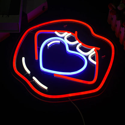 Caring Lips 5V USB LED Neon Sign - Budget Friendly