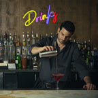 Drinks – Bunte Buchstaben – LED-Neonschild (5 V USB)