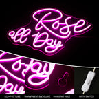 Rose all Day – LED-Leuchtschild (5 V USB)