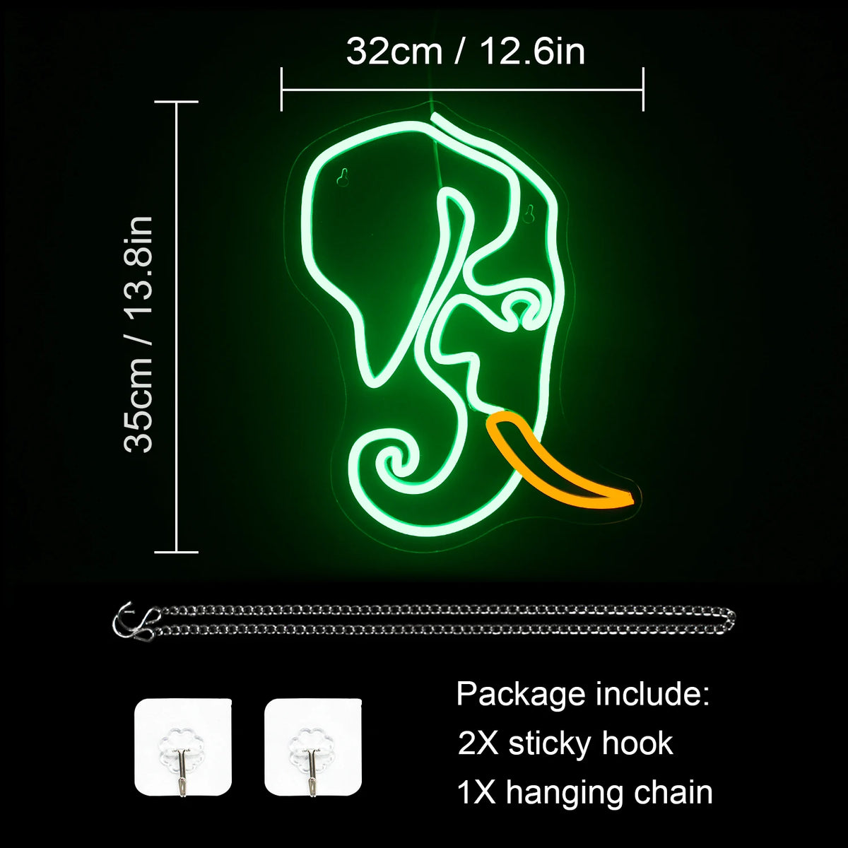 Elefant – LED-Neonschild (5 V USB)