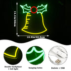 Bell Merry Christmas 5V USB LED Neon Sign - Budget Friendly