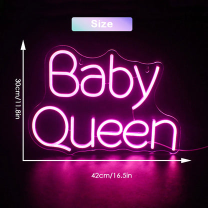 Baby Queen 5V Mini USB LED Neon Sign - Budget Friendly