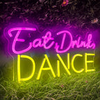 Eat, Drink, DANCE – LED-Leuchtschild (5 V USB)