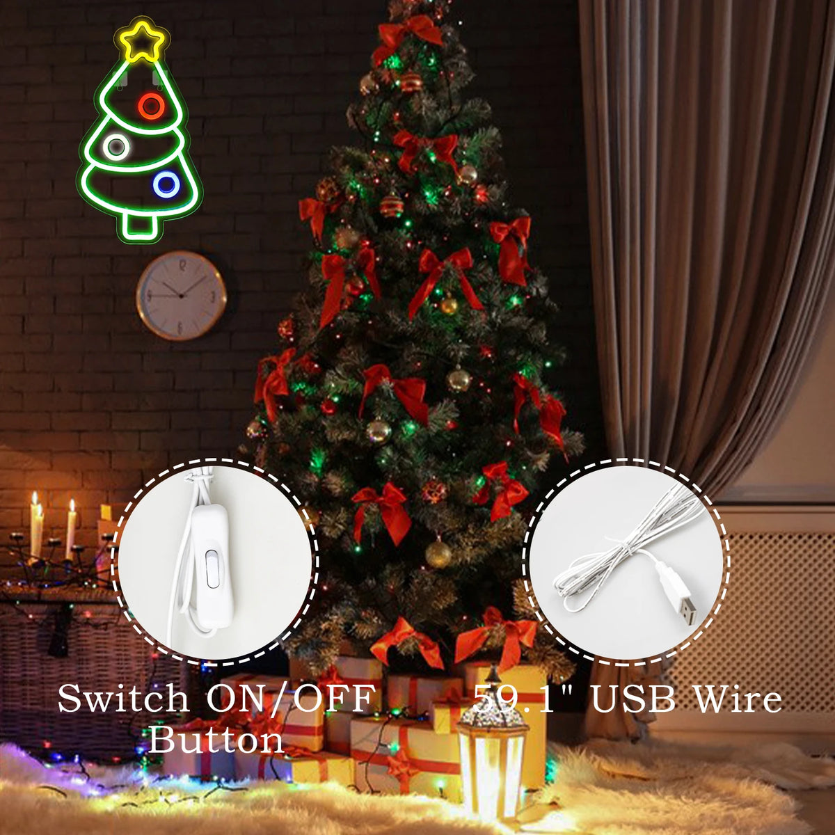Weihnachtsbaum – LED-Neonschild (5 V USB)