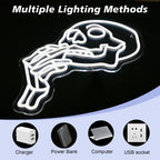 Totenkopf – LED-Neonschild (5 V USB)