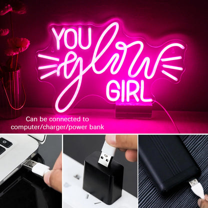 You Glow Girl 5V USB LED Neon Schild - Preiswert