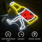 Laufende Bierflasche – LED-Leuchtschild (5 V USB)
