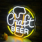 Craft BEER – Bierglas mit rundem Rand – LED-Leuchtschild (5 V USB)