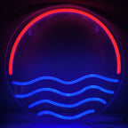 Sonnenuntergang und Meer – LED-Neonschild (5 V USB)