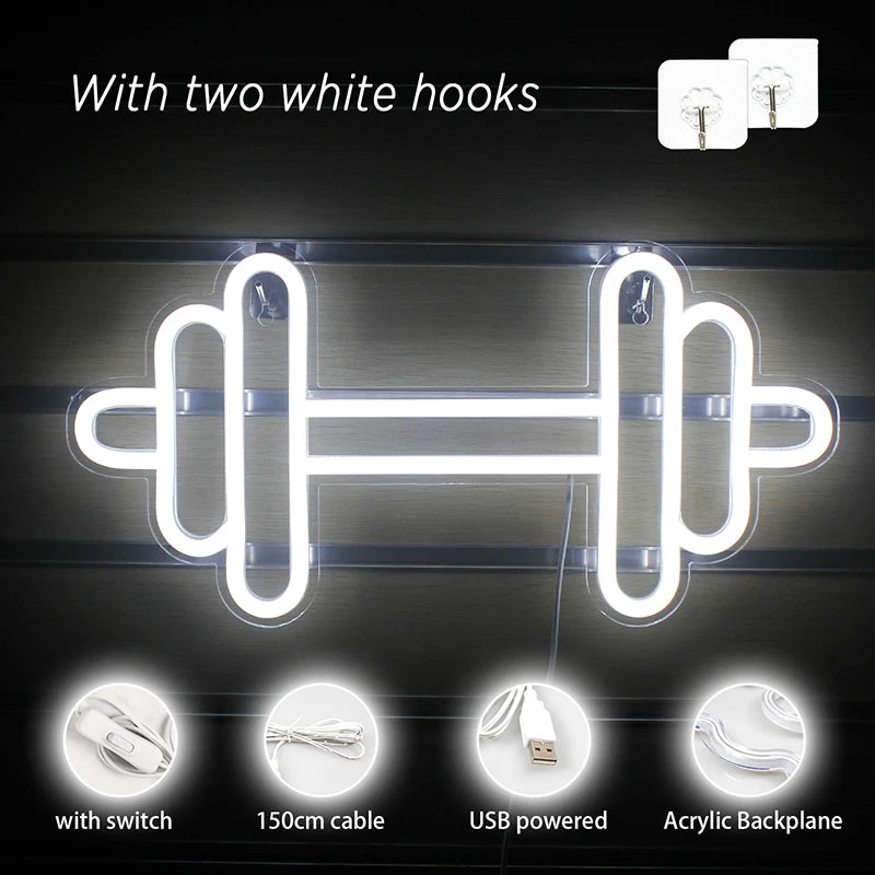 Langhantel – LED-Neonschild (5 V USB)