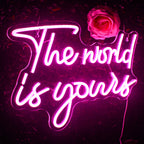 The World Is Yours 5V USB LED Neon Sign - Budget Friendly