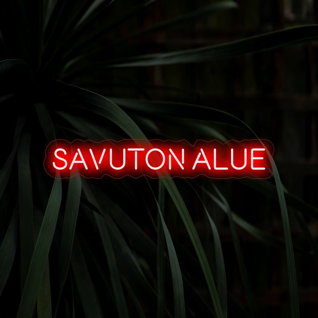 „Savuton Alue Neon Sign“ ist eine einzigartige und faszinierende Ergänzung, perfekt für Räume, die eine rauchfreie Umgebung umfassen. Erleuchten Sie mit der Klarheit und Frische einer rauchfreien Zone!