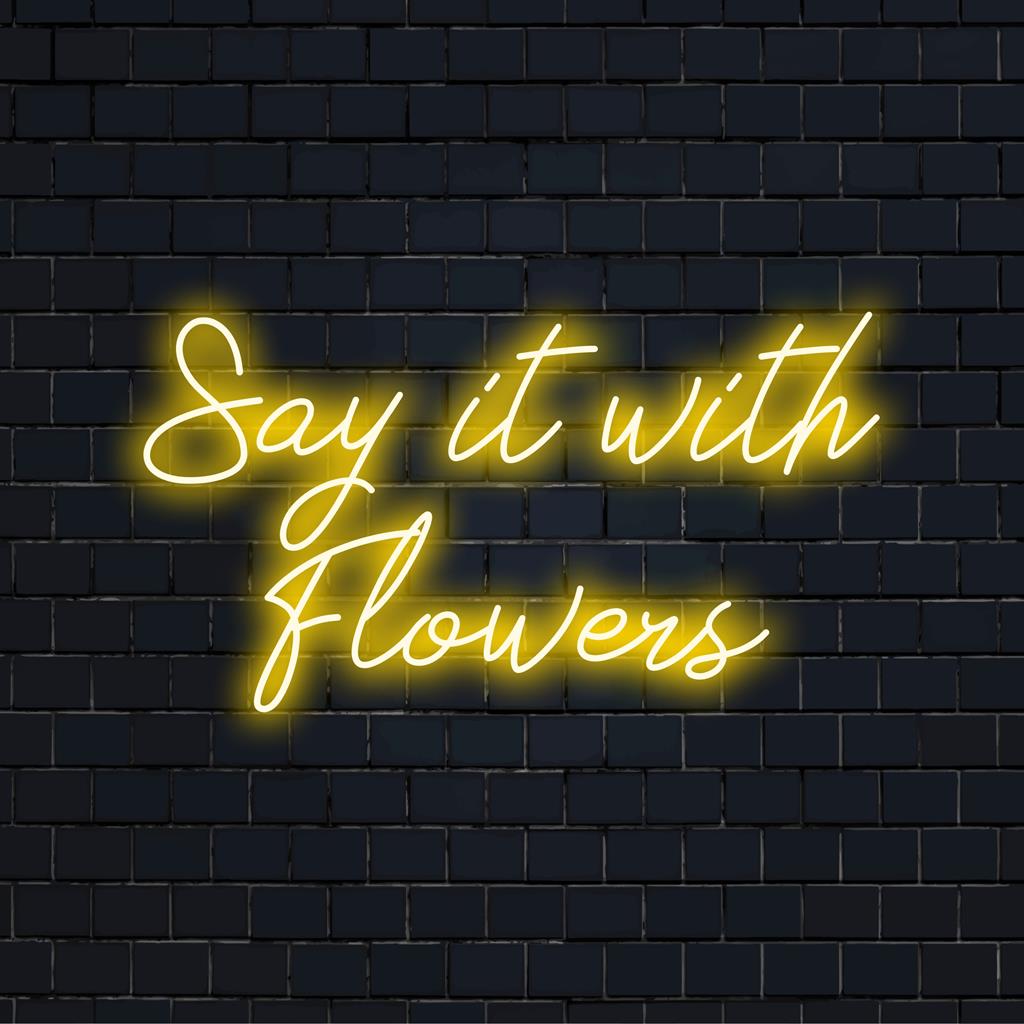 Custom-made LED neon sign with a floral theme, perfect as personalized neon decor, enhancing any room with vibrant neon light.