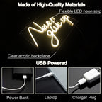 Never Give Up – LED-Neon-Schriftzug (5 V USB)