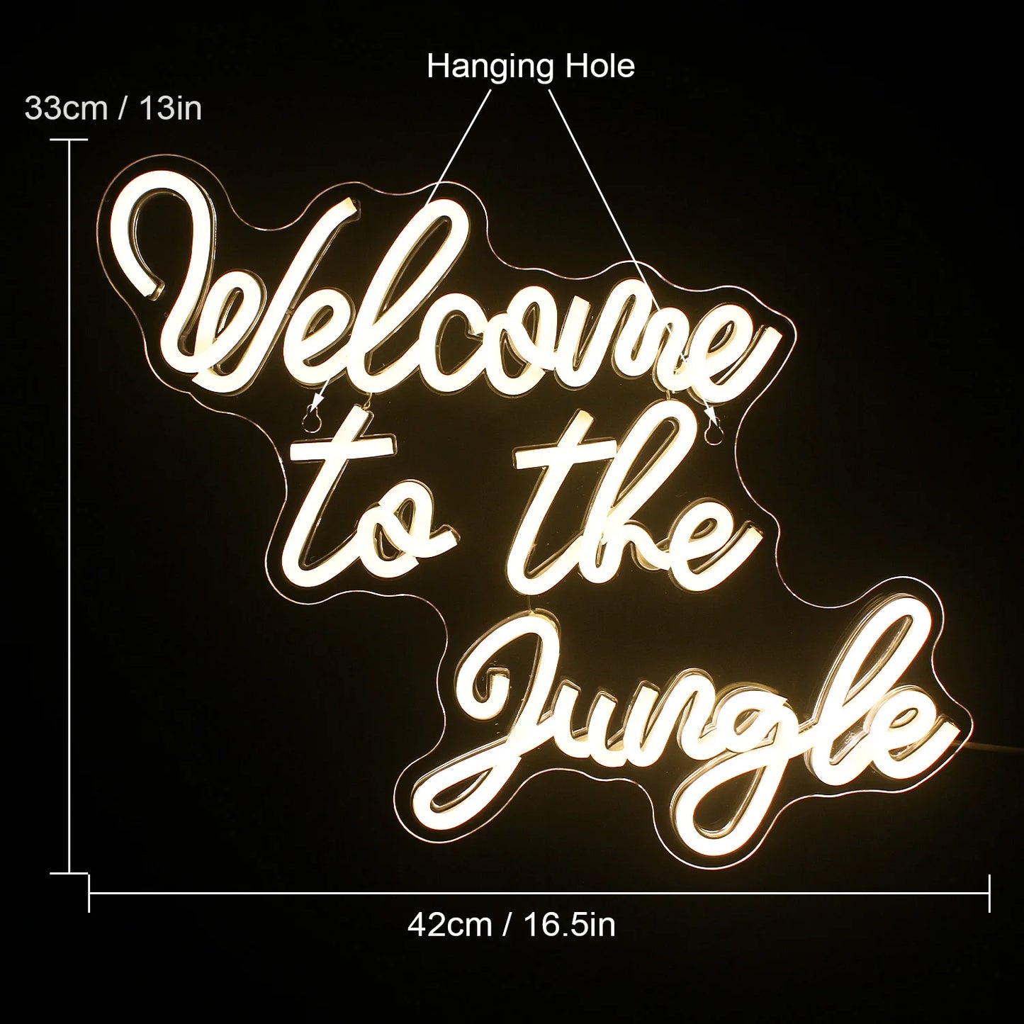 Welcome to the Jungle 5V Mini USB LED Neon Sign - Budget Friendly