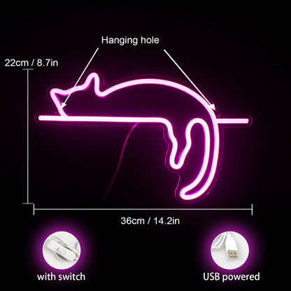 Cat 5V Mini USB LED Neon Sign - Budget Friendly