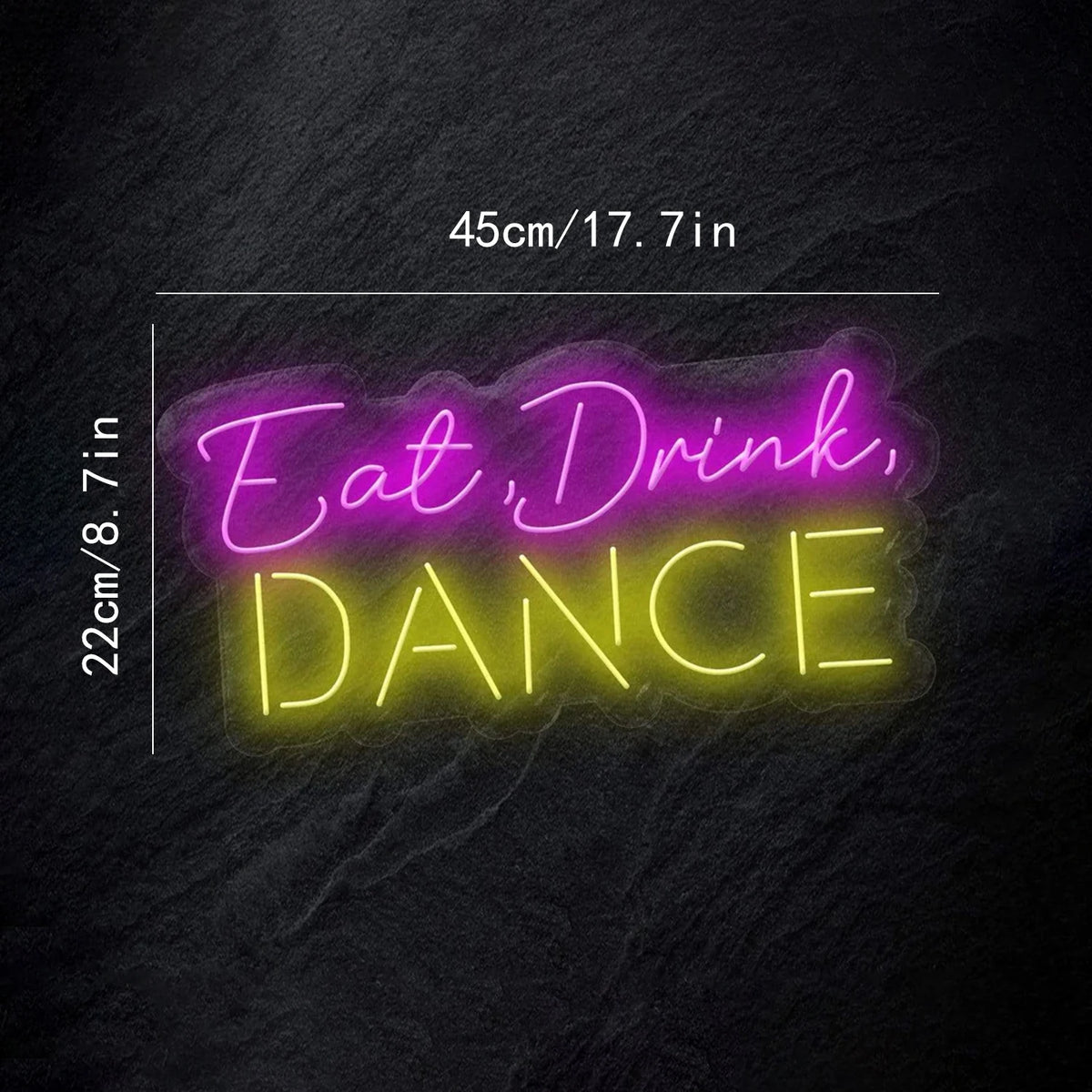 Eat, Drink, DANCE – LED-Leuchtschild (5 V USB)