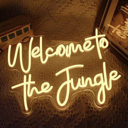 Welcome to the Jungle 5V Mini USB LED Neon Sign - Budget Friendly