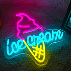 Ice Cream – Eistüte oberhalb – LED-Leuchtschild (5 V USB)