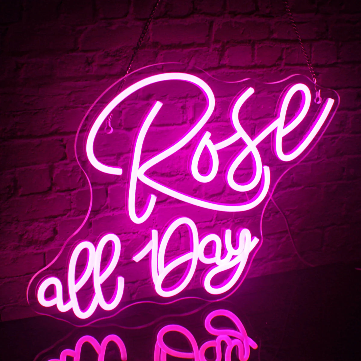 Rose all Day – LED-Leuchtschild (5 V USB)