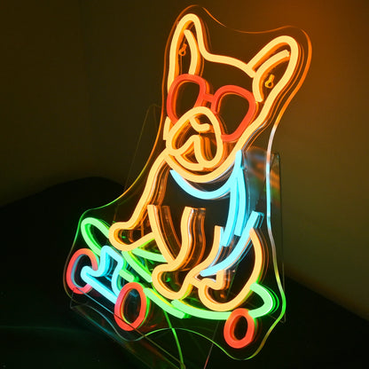 Skateboard Hund 5V USB LED Leuchtschild - Preiswert