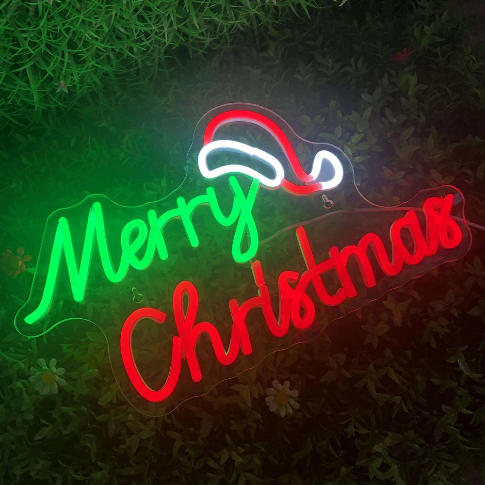 Merry Christmas 5V Mini USB LED Neon Sign - Budget Friendly