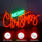 Merry Christmas – LED-Neon-Schriftzug (5 V USB)