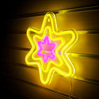 Hexagonal Star 5V USB LED Neon Sign - Budget Friendly