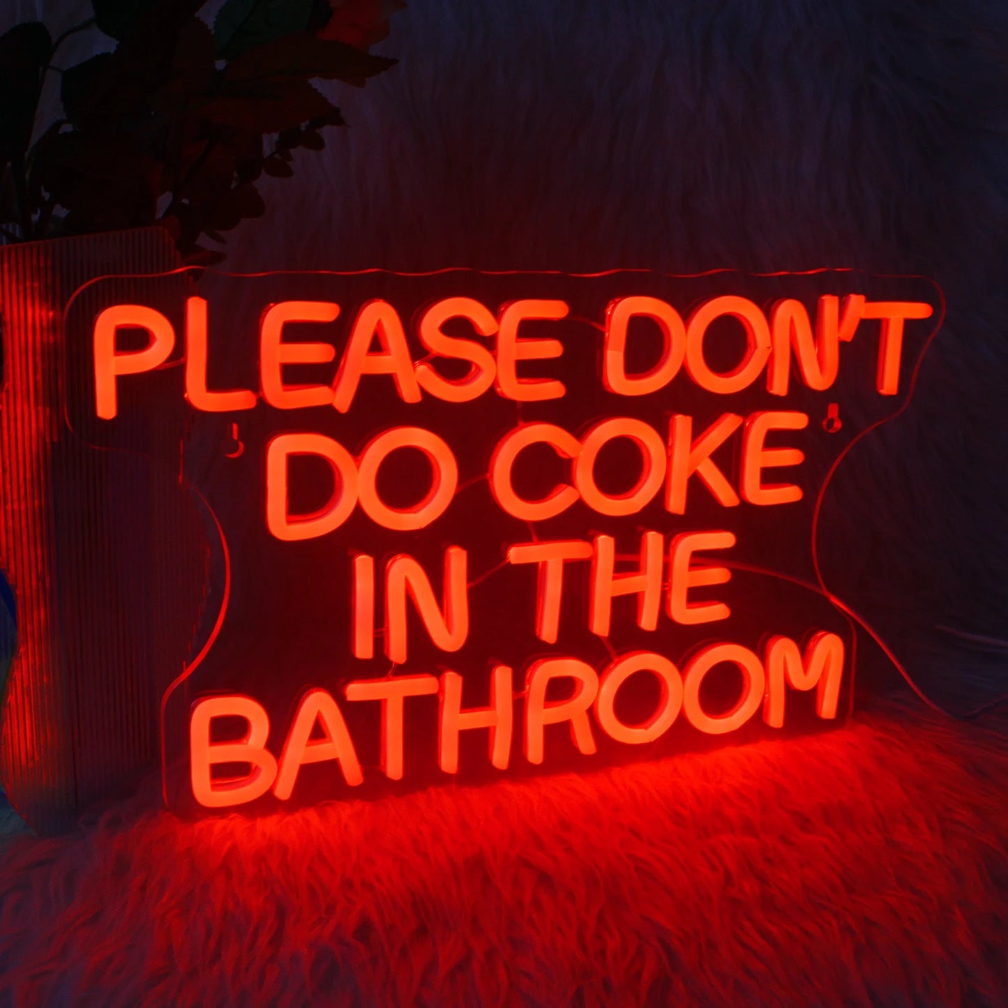 Please Don't Do Coke in the Bathroom 5V Mini USB LED Neon Sign - Budget Friendly