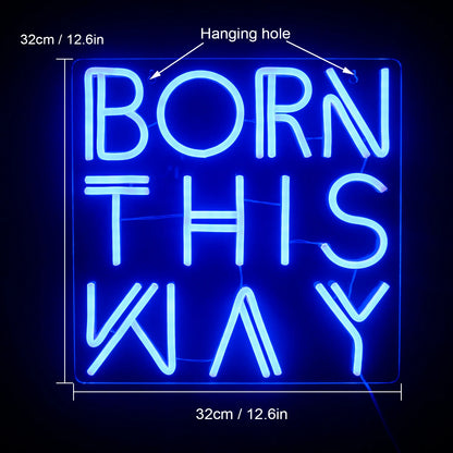 Born This Way 5V Mini USB LED Neon Sign - Budget Friendly