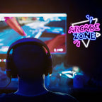 Arcade Zone – Dreieckiger Rahmen und Strahlen – LED-Neonschild (5 V USB)