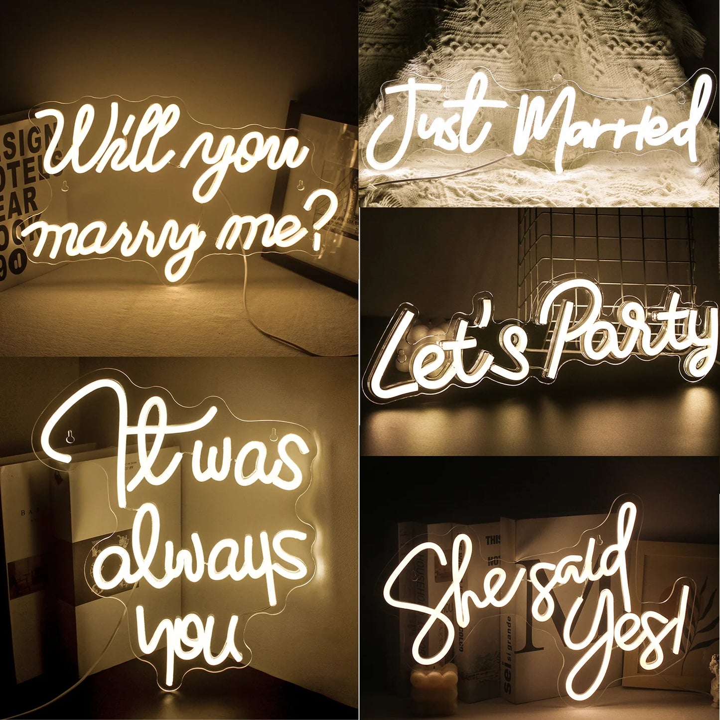 Will You Marry Me Wedding Proposal Decoration Party 5V Mini USB LED Neon Sign - Budget Friendly