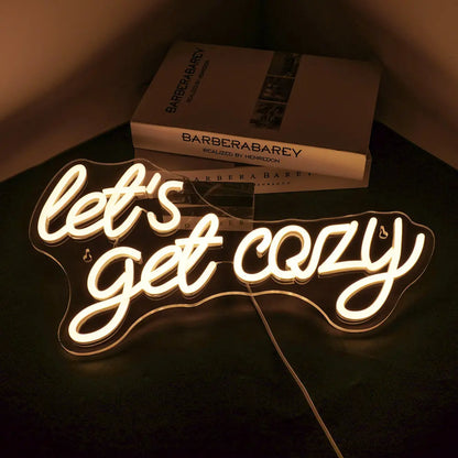 Let’s Get Cozy 5V Mini USB LED Neon Sign - Budget Friendly