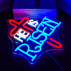 HE IS RISEN – Kreuz – LED-Neonschild (5 V USB)