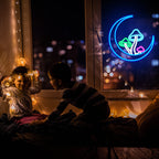 Mond und Pilz – LED-Neonschild (5 V USB)